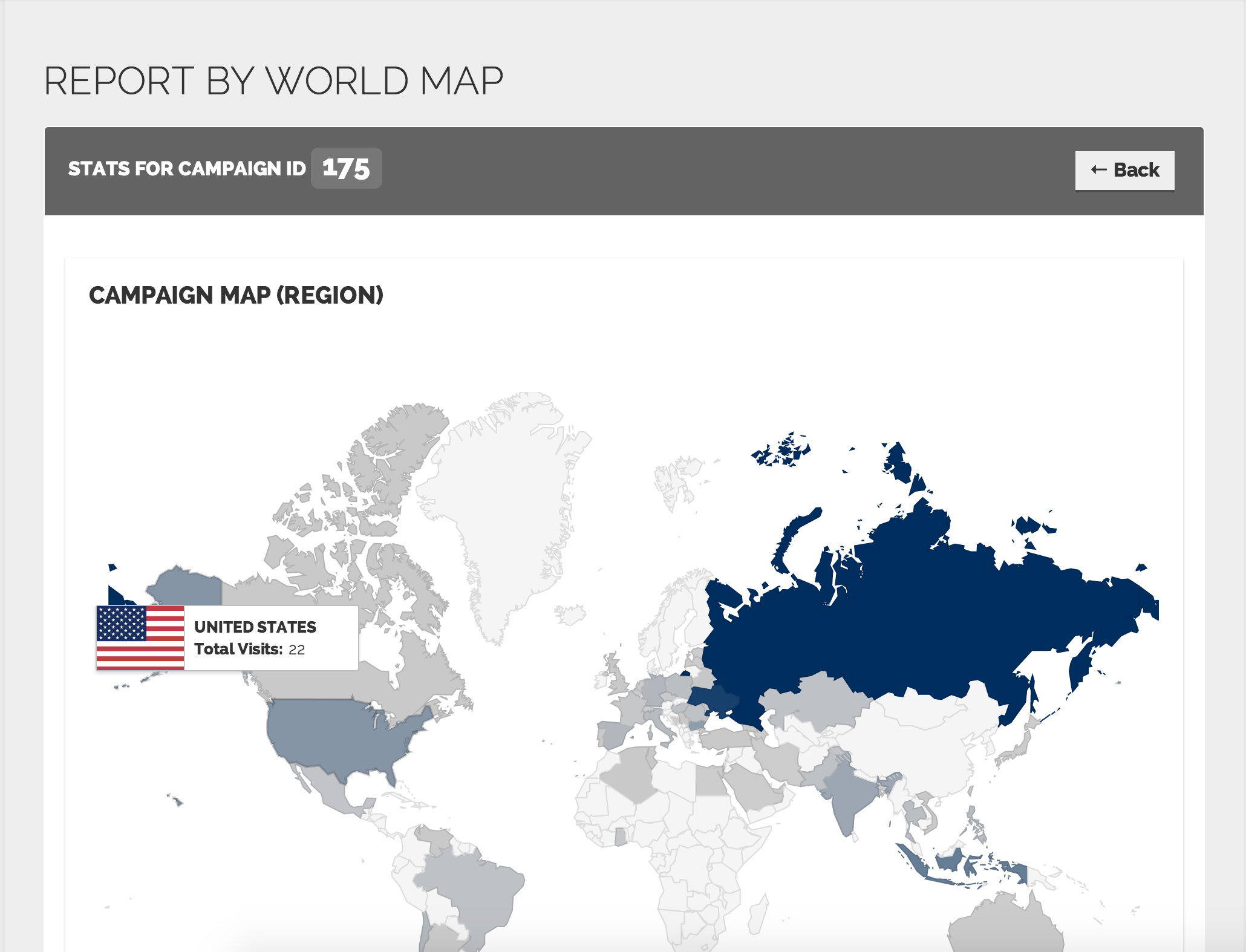 Reports by world map