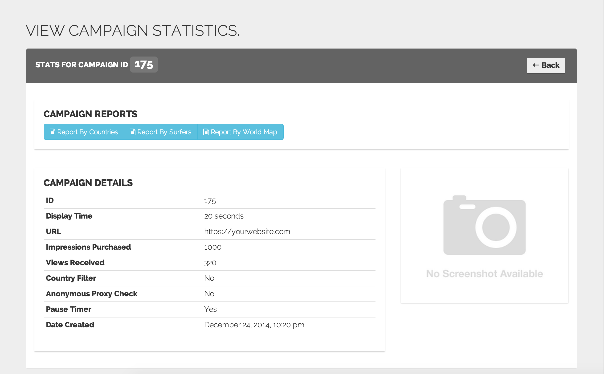 View campaign statistics